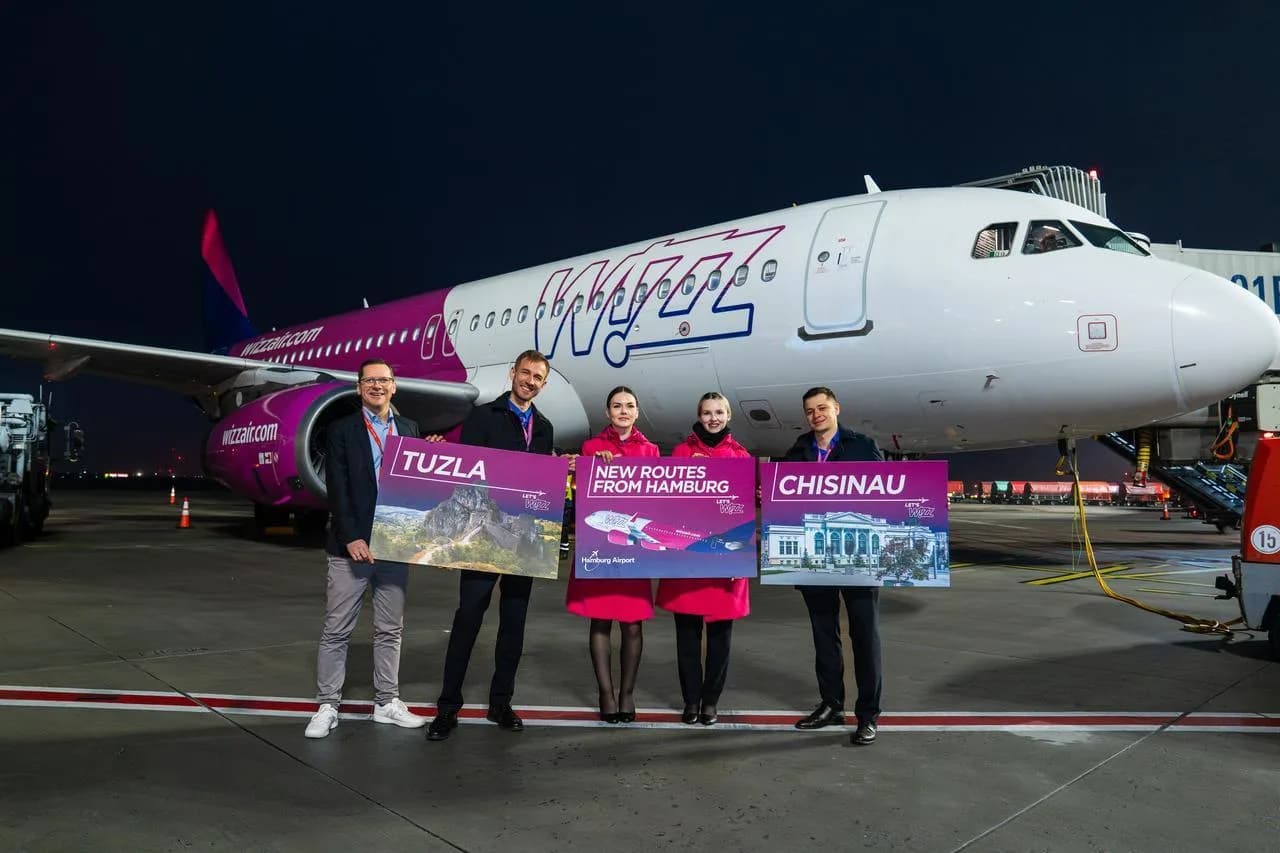 Wizz Air erweitert Flugangebot ab Hamburg: Neue Strecken nach Chișinău und Tuzla