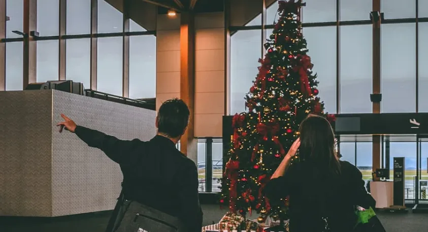 Weihnachten am flughafen stuttgart