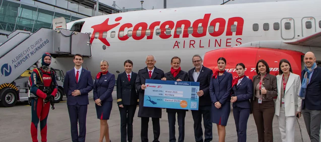 Corendon flieger vom nue richtung sharmelsheikh