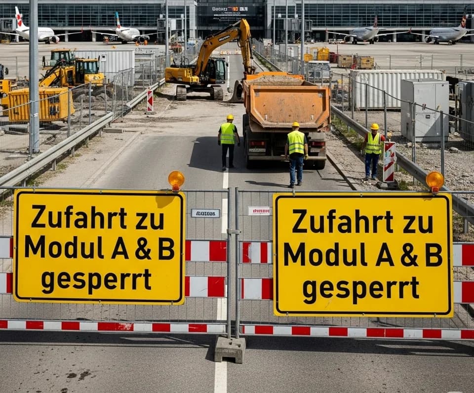 American Airlines Flughafen München Baustelle