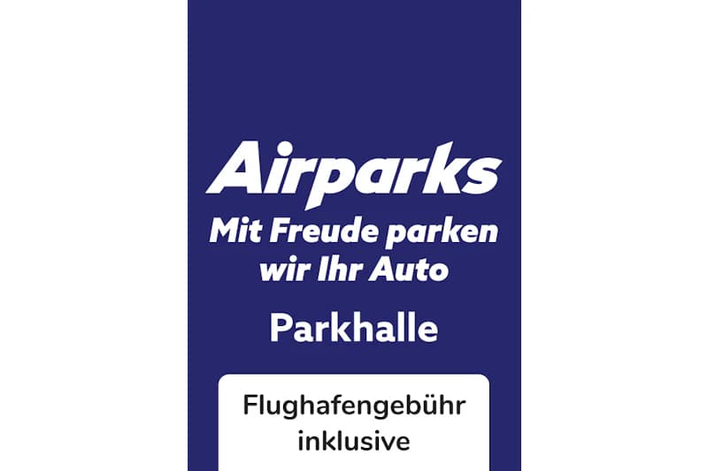 Wortmarke Airparks Mit Freude parken wir Ihr Auto Parkhalle.