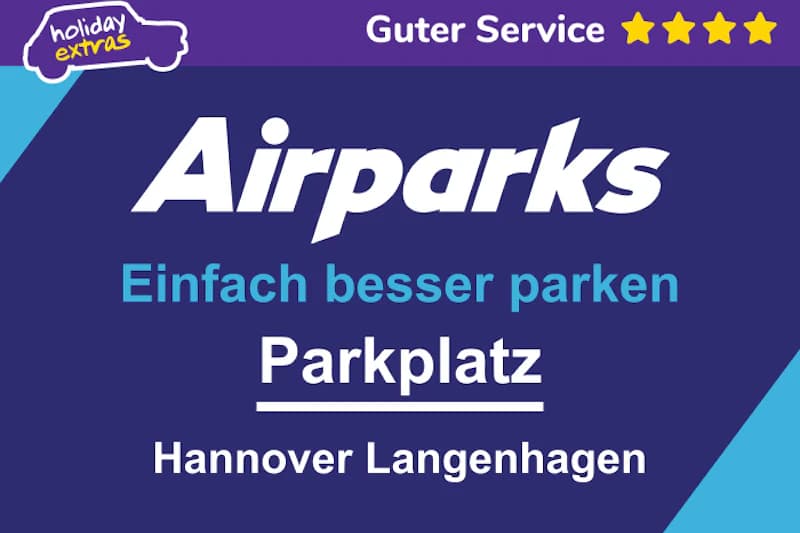 Wortmarke Airparks mit dem Slogan Einfach besser parken und dem Zusatz Parkplatz Hannover Langenhagen.
