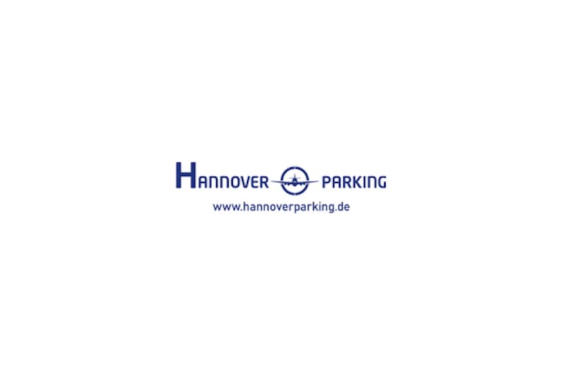 Wortmarke Hannover Parking mit Webadresse www.hannoverparking.de.