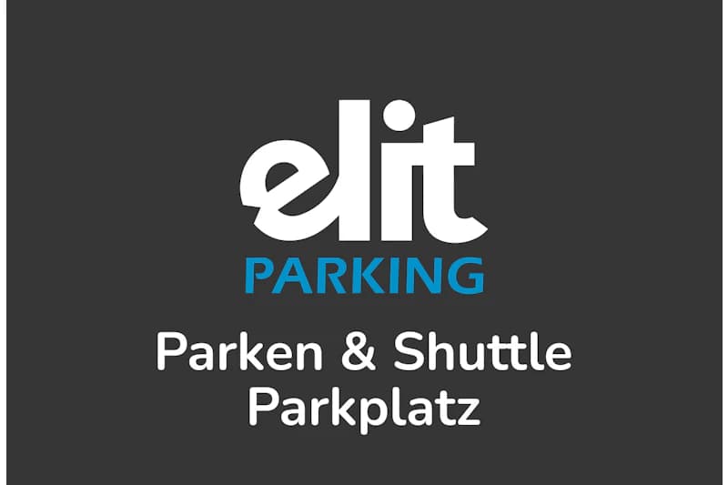 Wortmarke elit PARKING mit Zusatztext Parken & Shuttle Parkplatz.