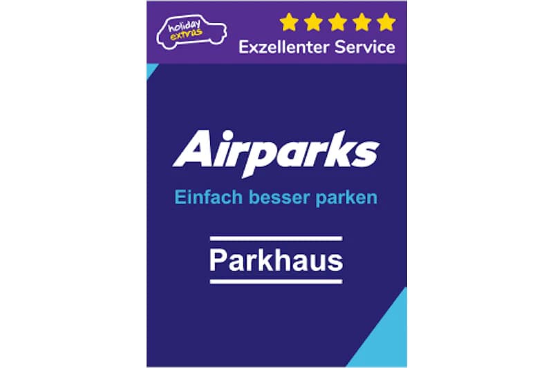 Wortmarke Airparks mit Slogan Einfach besser parken und Wort Parkhaus.